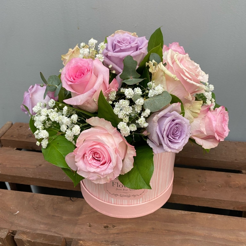 Mixed Rose Hat Box