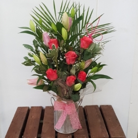 **Special Offer** Pink Rose and Lily in Churn