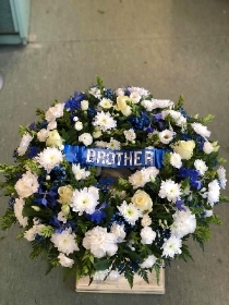 Blue and White Wreath