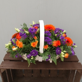 Purple and Orange Funeral Basket